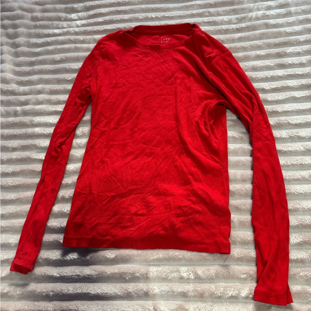 a new day Red Long Sleeve Tee